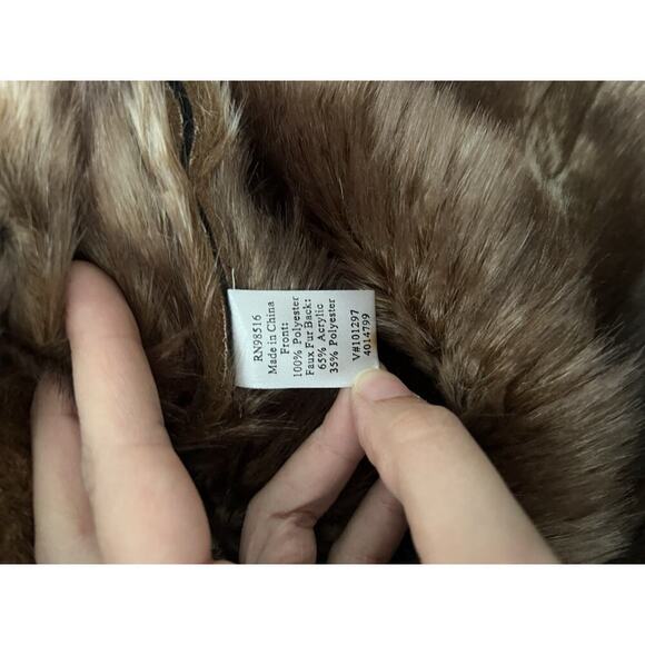 NWT Coldwater Creek Wonderlands toggle pea Coat Sz M Black suede faux fur - Picture 9 of 12